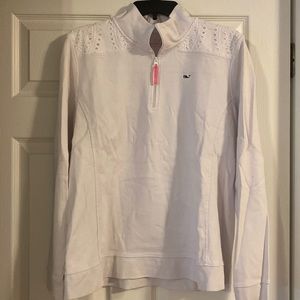 Vineyard Vines White Lace Quarter Zip